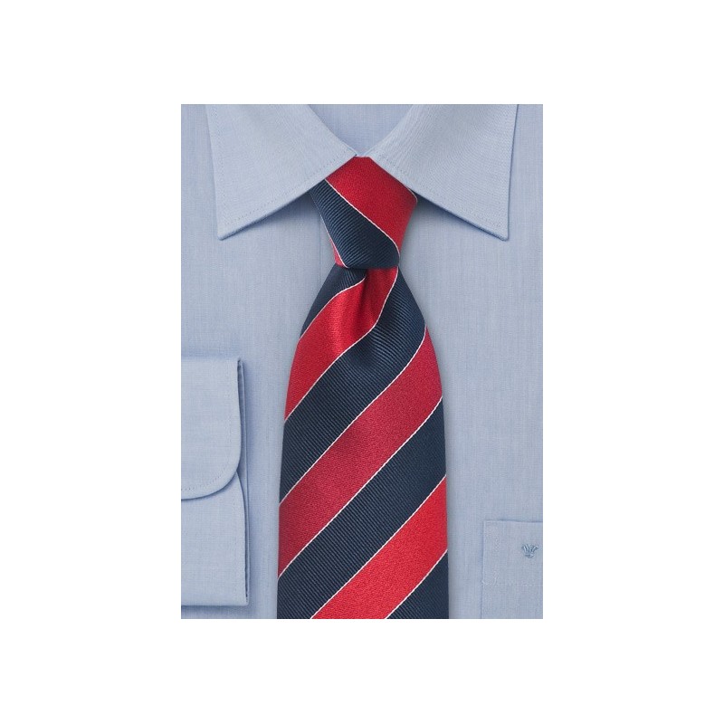 Navy and Red Striped Tie
