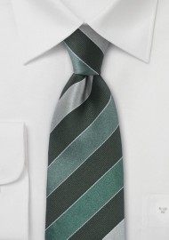 Pine Green Striped Necktie