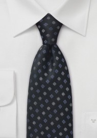 Dark Gray Foulard Silk Tie