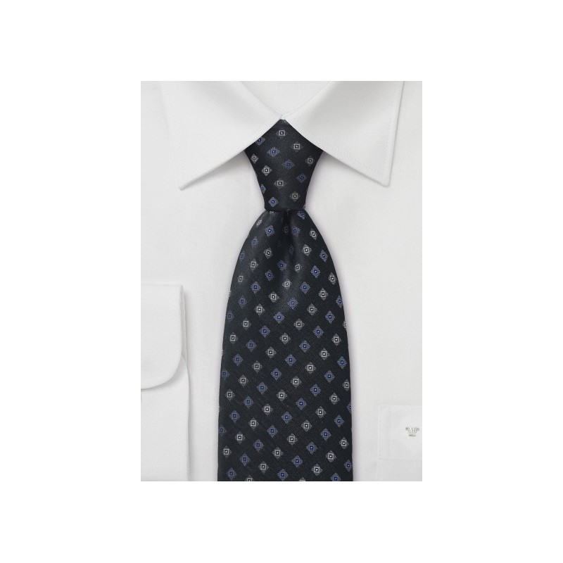 Dark Gray Foulard Silk Tie