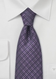 Checkered Tie in Violet-Purple