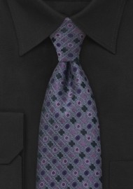 Lavender Gray Silk Necktie