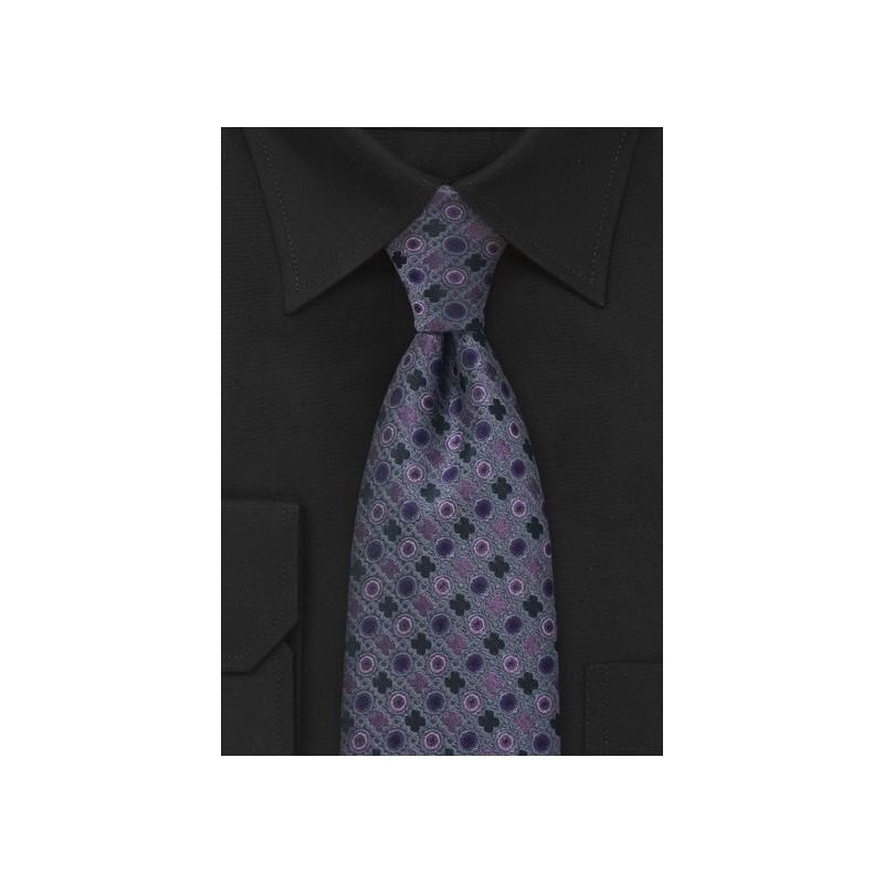 Lavender Gray Silk Necktie