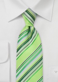 Chartreuse Green Striped Tie