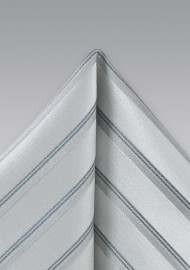 Silver Striped Pocket Silk