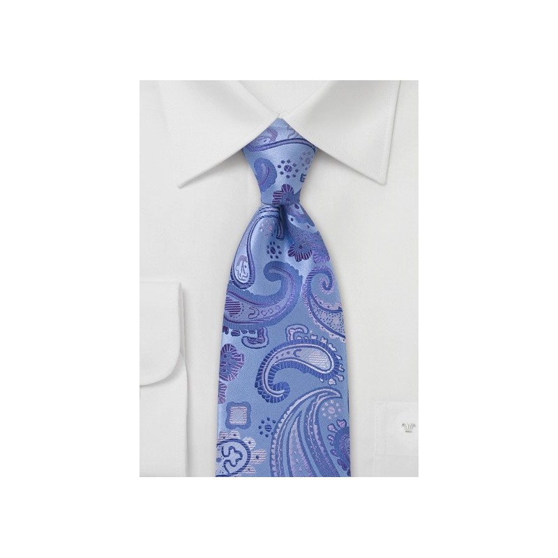 Modern Paisley Tie in Blue