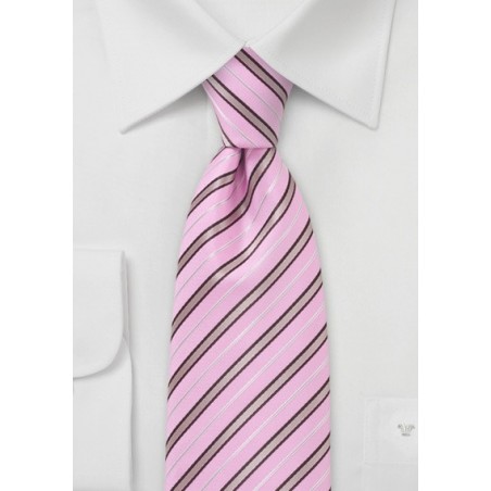 Pink and Copper Striped Tie
