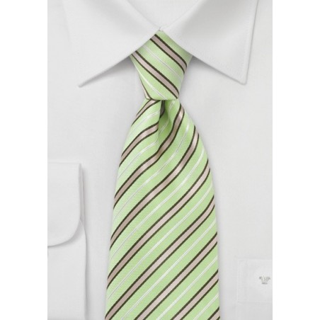 Pastel Green and Tan Tie