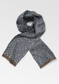 Paisley Scarf in Brown and Blue