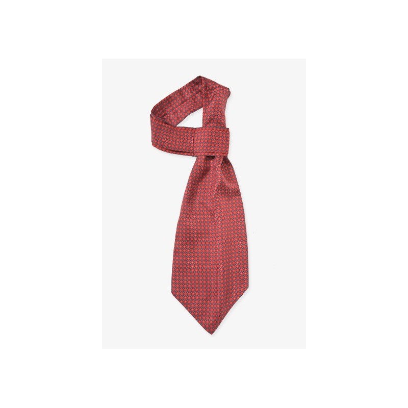 Red and Gray Ascot Tie
