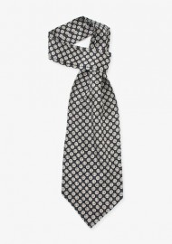 Black Patterned Ascot Tie