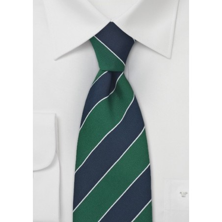 Navy & Green Regimental Tie