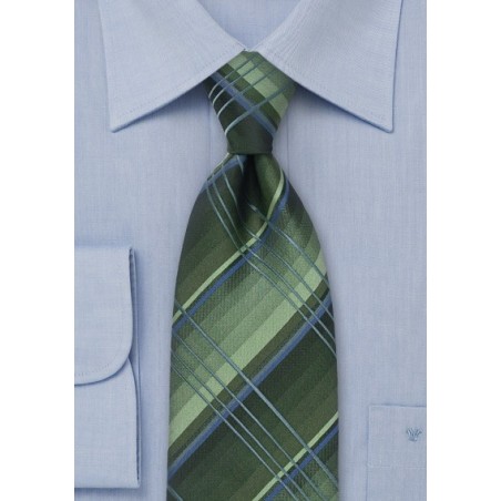 Green and Blue Checkered Necktie