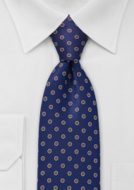 Navy and Copper Dotted Necktie