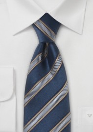 Navy and Gold Striped Tie