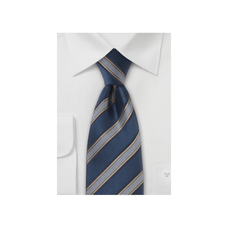 Navy and Gold Striped Tie