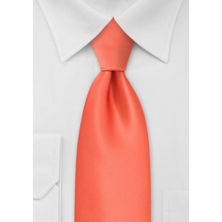 Dark Tangerine Orange Necktie