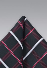 Black and Red Pocket Square