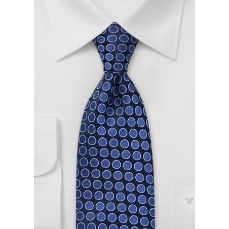 Navy Blue Dotted Silk Tie