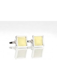 Yellow and Silver Cufflinks