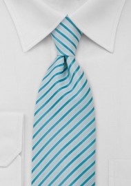XL Tie in White and Aquamarine