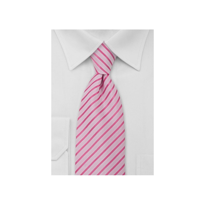 Kids Tie Hot Pink and White