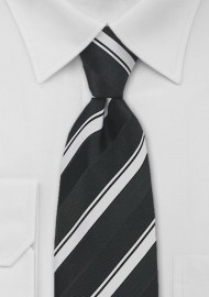 Charcoal Silver Striped Tie