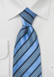 Light Blue and Navy Striped Tie