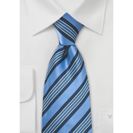 Light Blue and Navy Striped Tie