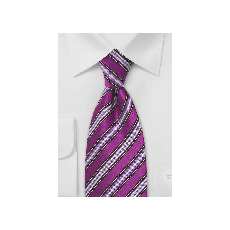 Bright Lavender Striped Tie