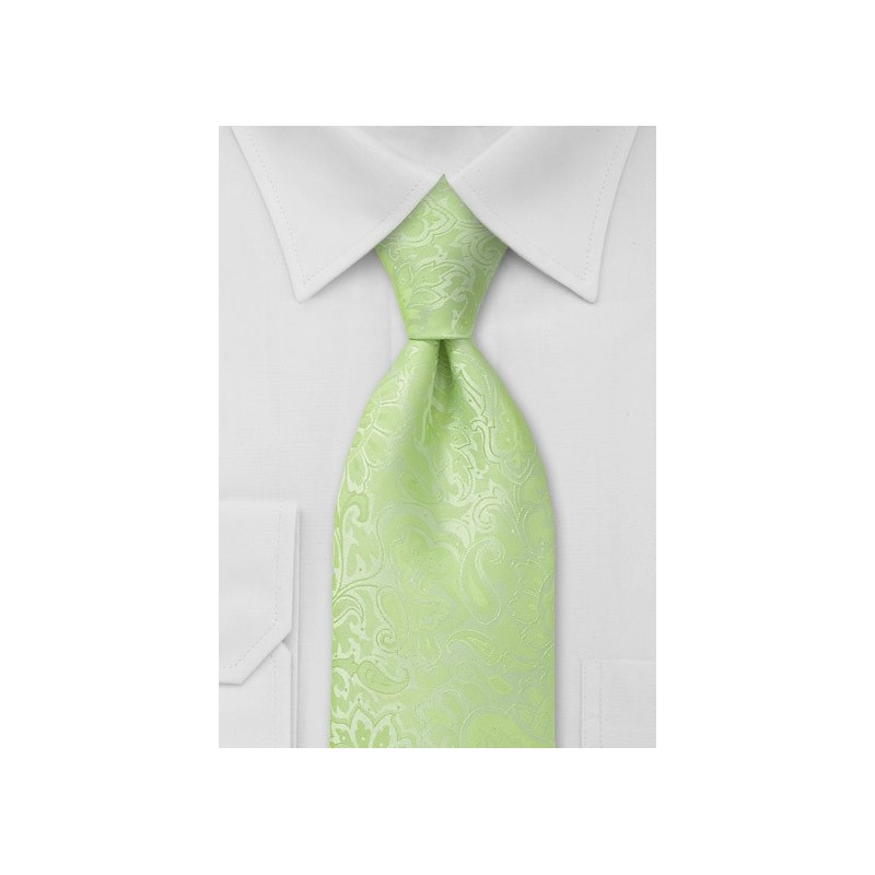Pale Mint Green Paisley Tie