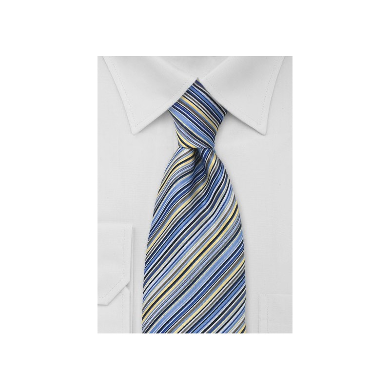 Modern Blue and Yellow Tie