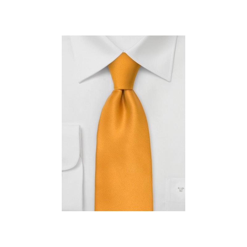 Kids Silk Tie in Amber-Orange