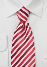 Trendy Red and White Striped Tie