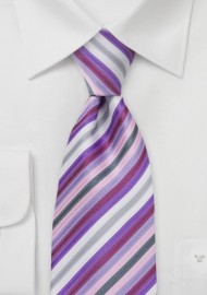 Lavender Purple Striped Tie