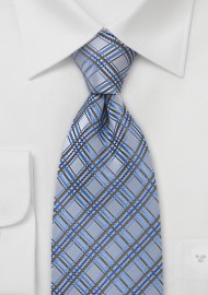 Light Blue Checkered Tie