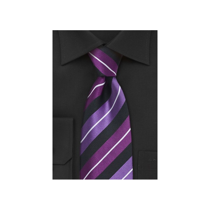 Black and Purple Silk Tie