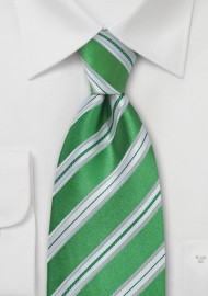 Shamrock Green Striped Tie