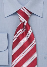 Bright Cardinal Red Striped Tie