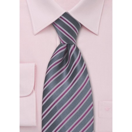 Charcoal - Magenta Designer Tie