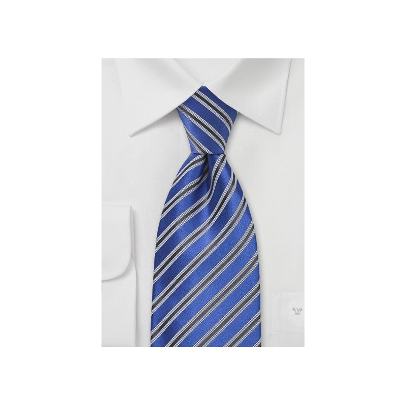 Bright Royal Blue Striped Tie