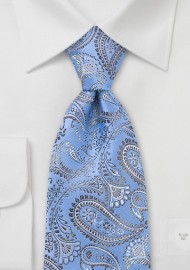 Powder Blue Paisley Necktie