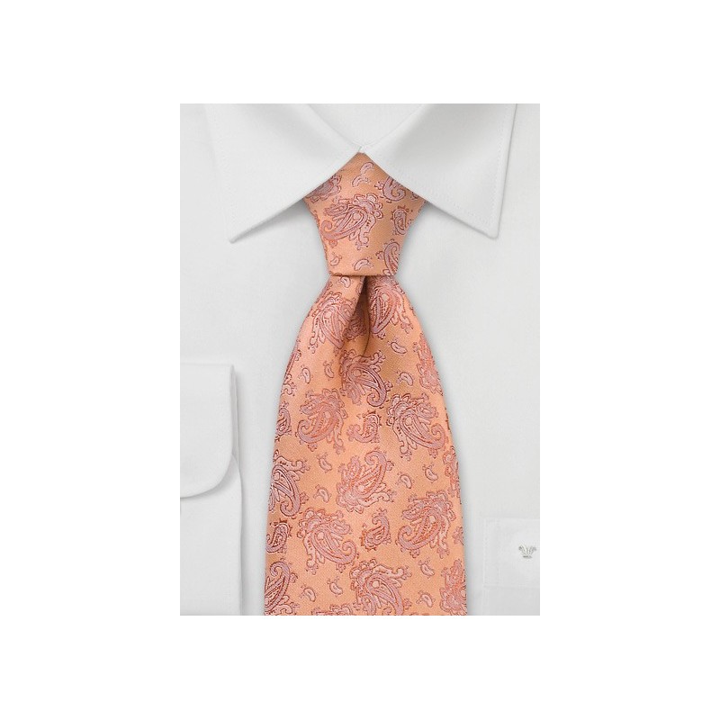 Pastel Orange Paisley Tie