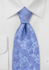 Cornflower Blue Paisley Tie