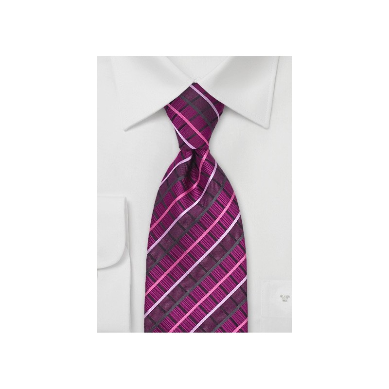 Hot Pink Checkered Tie