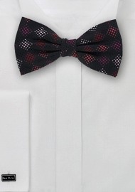 Black and Pink Patterned Bow Tie