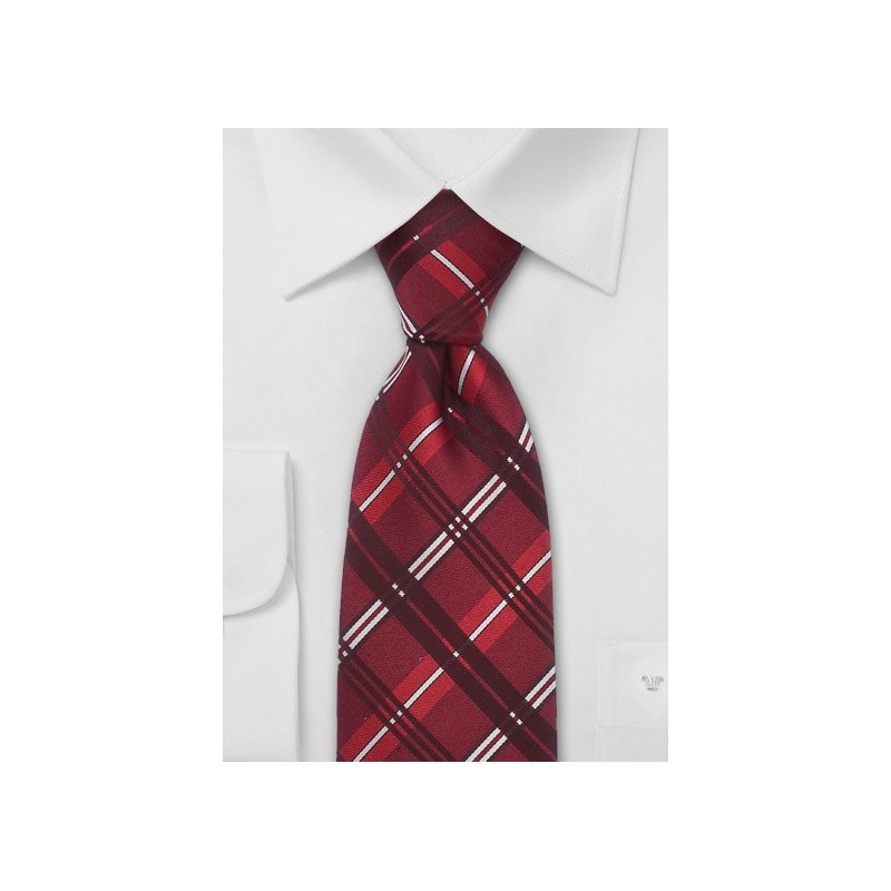 Red Checkered Silk Necktie
