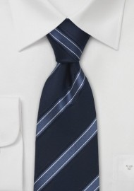 Modern Striped Tie in Blue