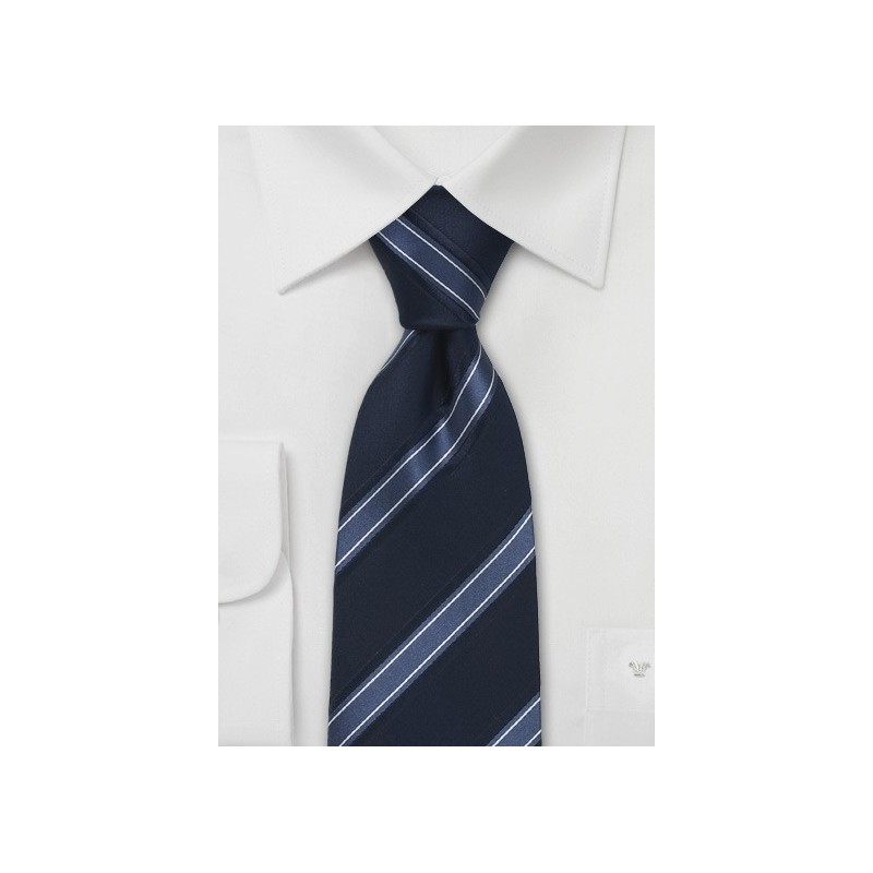 Modern Striped Tie in Blue