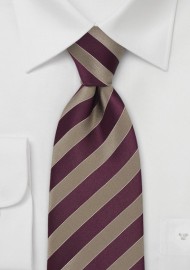 Striped Tie in Mahogany and Gold